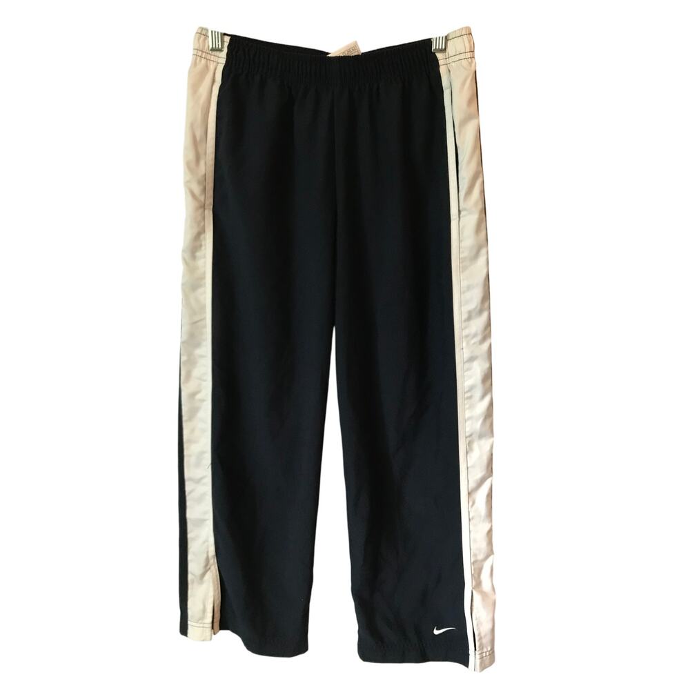Nike Pants Small Boys Athletic Track Navy White Swoosh Polyester Size (4-6)